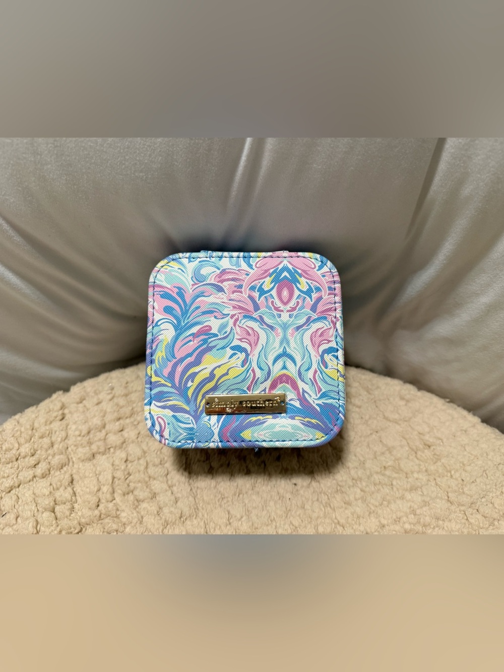 Lilly Pulitzer Swirl Pattern Jewelry Case - Pink Blue Yellow